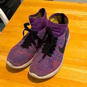 Purple Nike FlyKnit High Tops (M10.5)